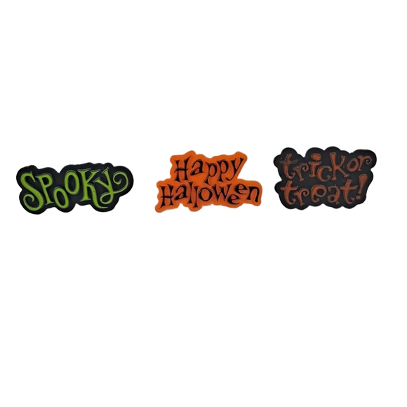 Lot Of 26 Halloween Rings & 2 Scripts Cake Toppers Skull Ghost Frankenstein NWOP - Picture 3 of 8